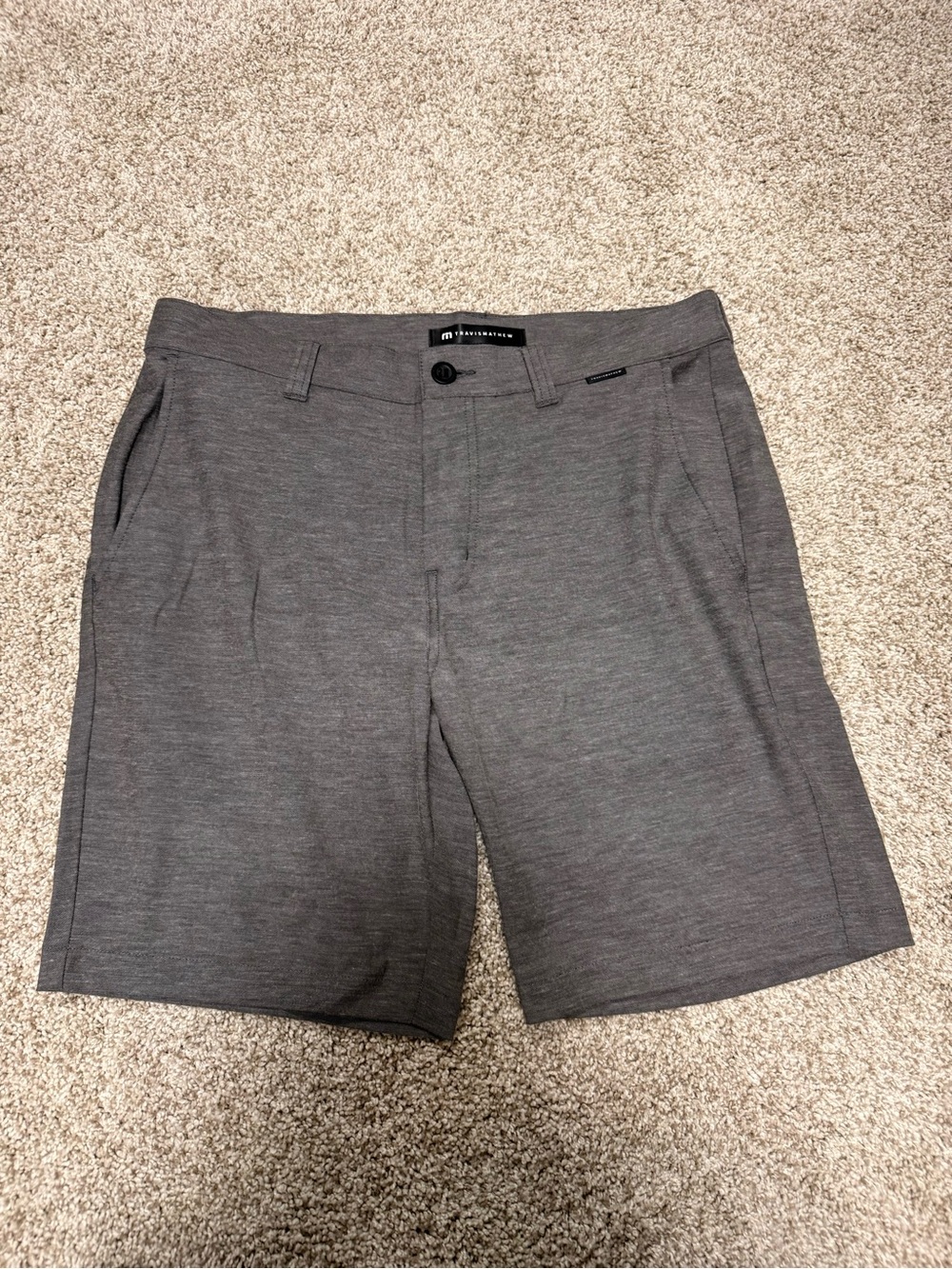 Travis Mathew Heather Gray Flat Front Performance Shorts